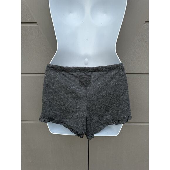 NWT Chaser Women's Soft Cozy Gray Low Rise Ruffle Hem Drawstring Shorts Sz M - Picture 8 of 12